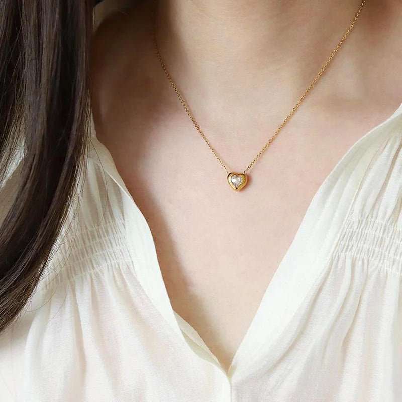 Truetarnish Heart Dove one Necklace