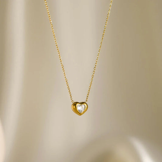 Truetarnish Heart Dove one Necklace