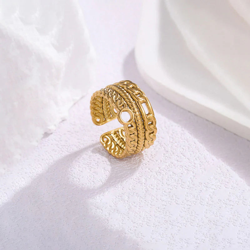 Triple Layer Chain Ring - Adjustable