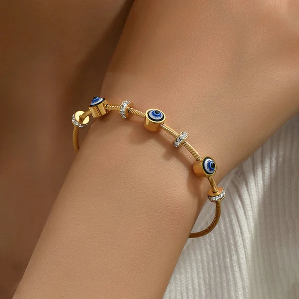 Evil Eye Blue Diamond Bracelet | Bangle | Kada