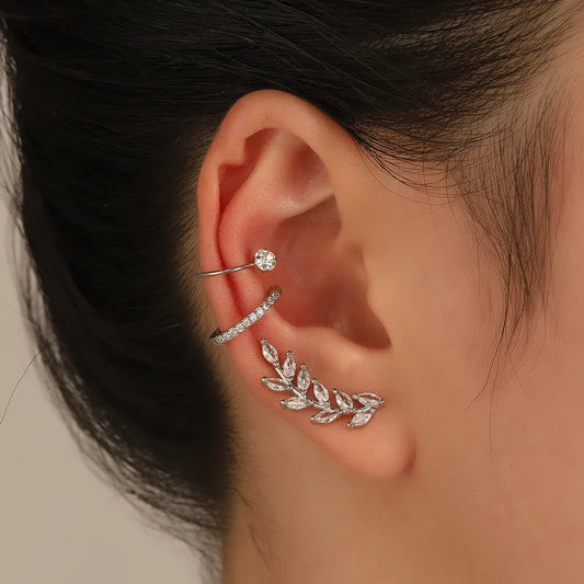 Silver Elegant Ear Cuffs