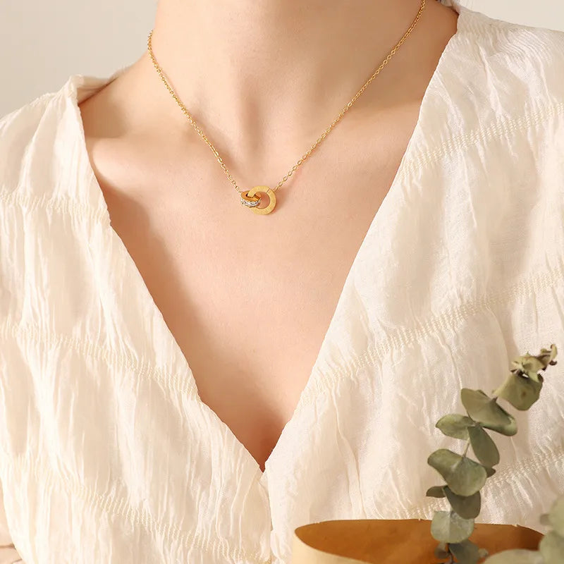 Roman Diamond Ring Necklace Set