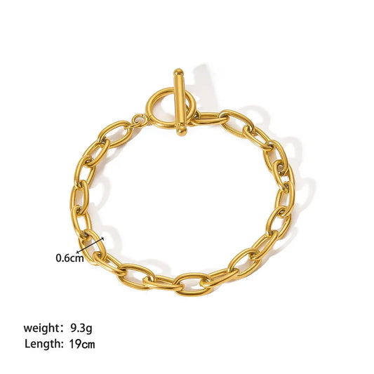 Modern Chain 201 Stainless Steel 18K Gold Plated Bracelets