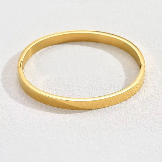 Royal Thin Clear Glassy 18K Gold Plated Bangle