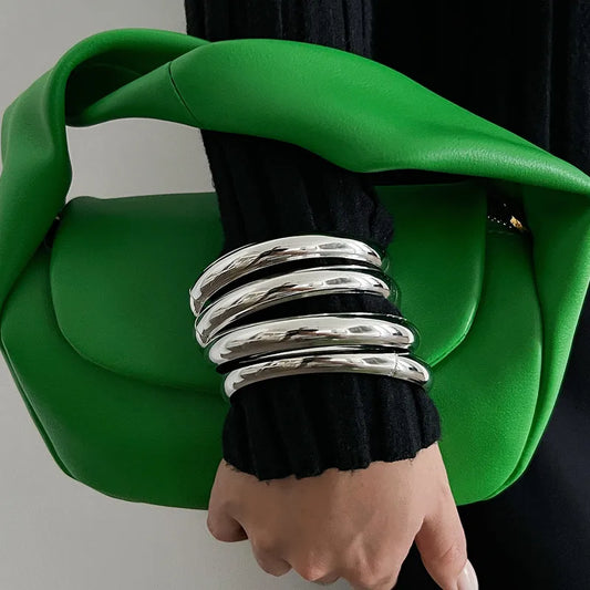 Silver Cuffs Retro Geometric Alloy Bangles New