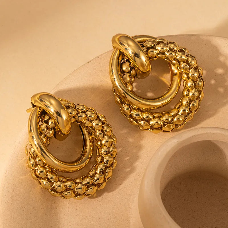 Truetarnish Layered  Huggie Earring Studs