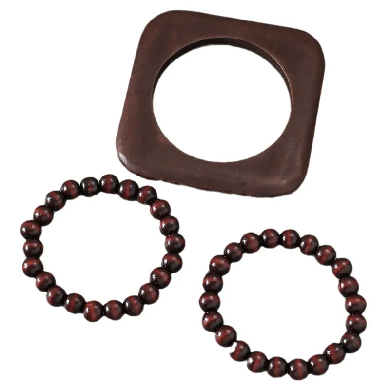 New Bracelet Square Wooden Bracelet Literary Retro Fresh Wooden Bracelet Jewelry
