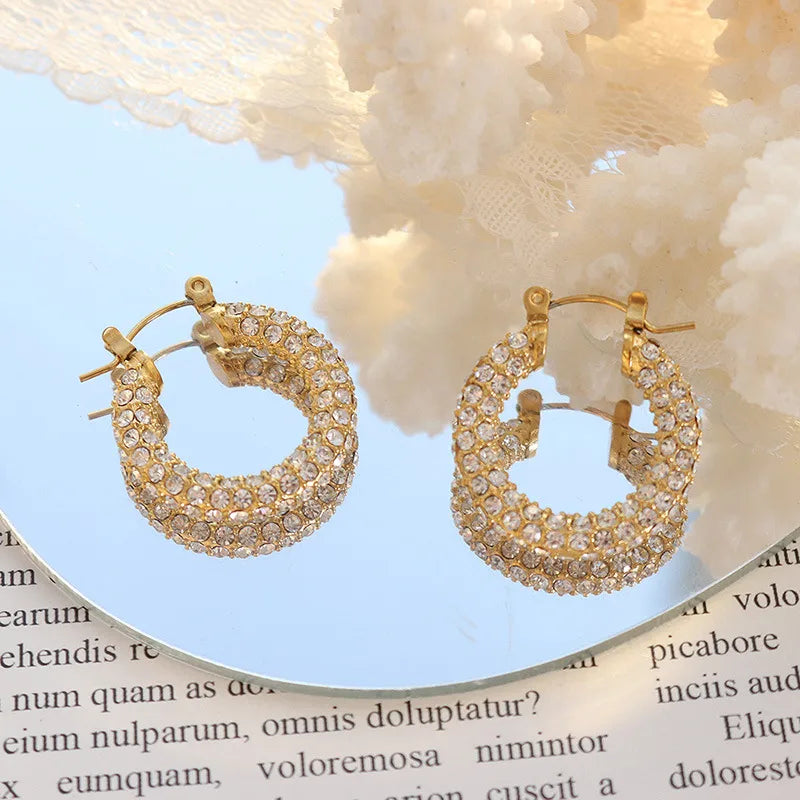 Truetarnish Vintage with tiny Inlaid Diamonds Earring Studs
