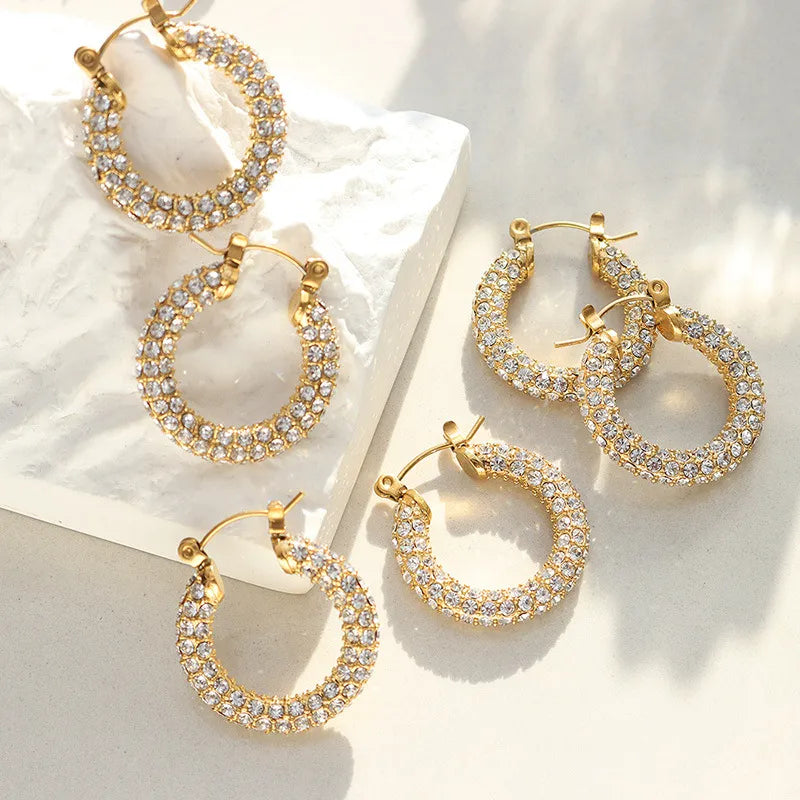 Truetarnish Vintage with tiny Inlaid Diamonds Earring Studs