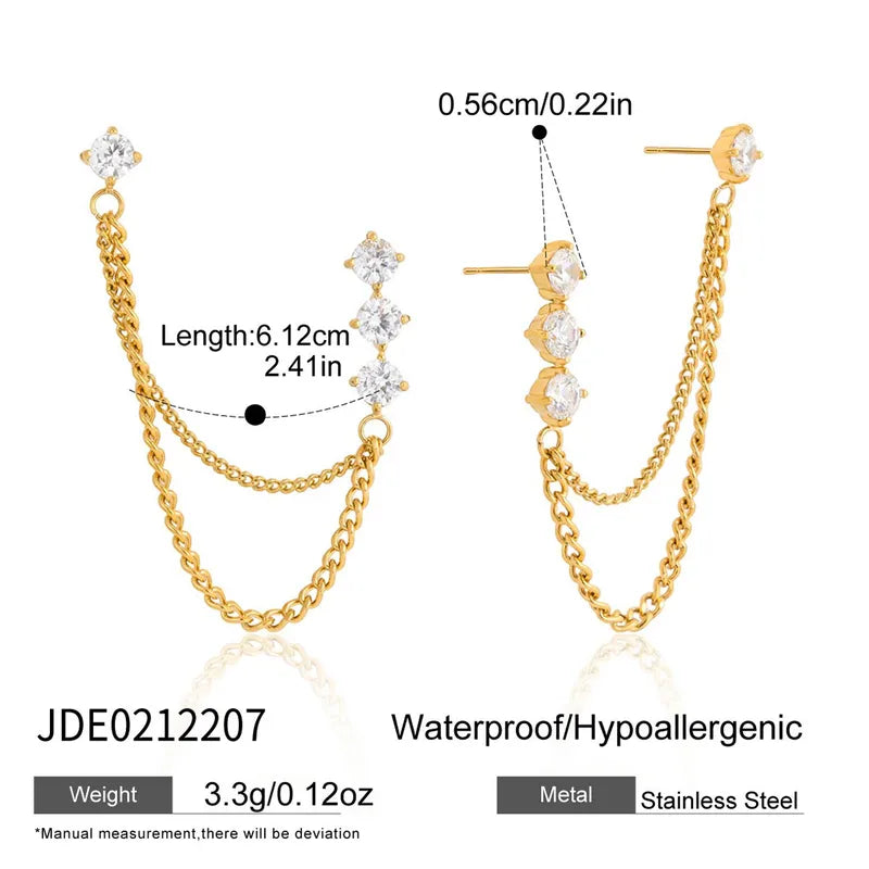 Glam & Class Chain Ear Cuff Earrings