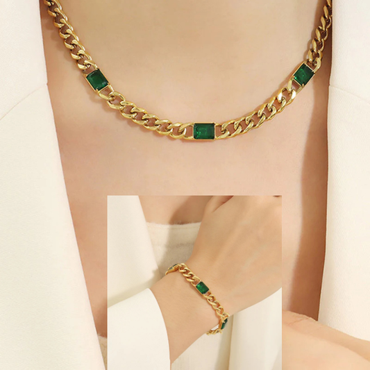 Bossy volume Necklace and Bracelete Set