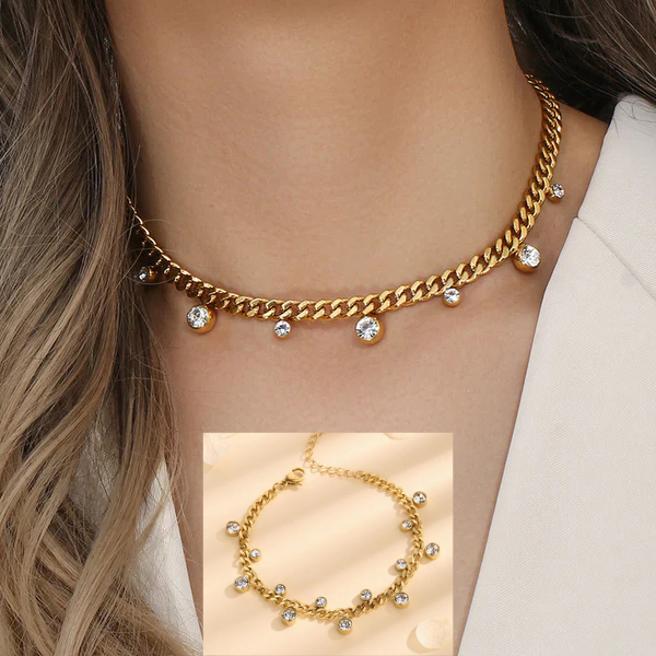 Doomy Dale Diamond Necklace & Bracelet Set