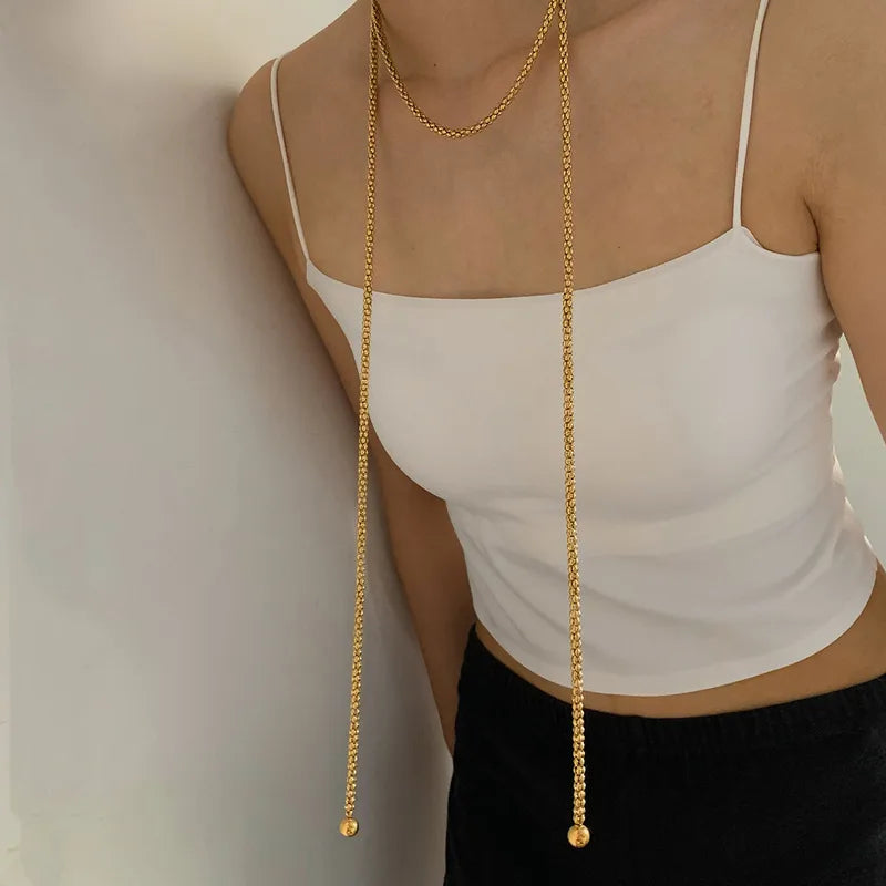 Truetarnish Adjustable 16K Gold Plated Necklace