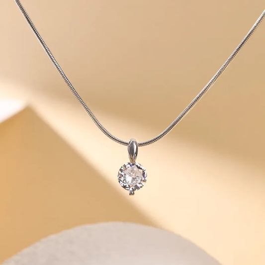 Silver Elegant Office wear Stainless Steel Pendant Necklace