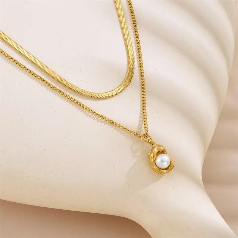 Freshwater Pearl Necklace set 18k gold plated
