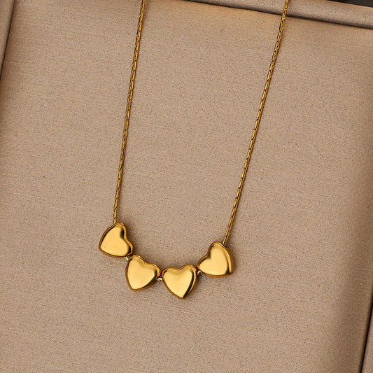18k Gold plated 4 hearts Necklace