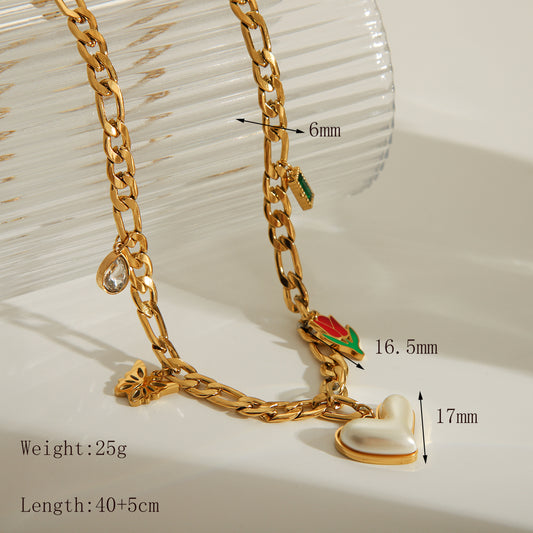 White heart party Necklace