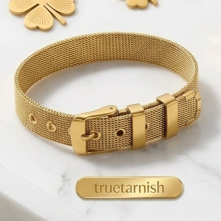 Truetarnish Minimalist Flower Necklace set with Adjustable Ring and Wrist Band