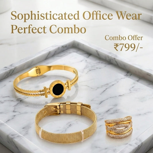 Sophisticated stacking for Wrist 3 Beautiful Bracelets and 1 RingAdjustable (Copy)