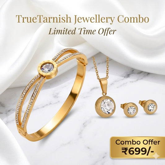 Luxury Premium Diamond Necklace with Bracelet and Vintage Ring