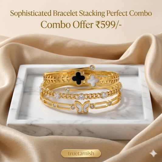 Bracelet & Kada stack for Office Wear - Combo of 3 Adjustable
