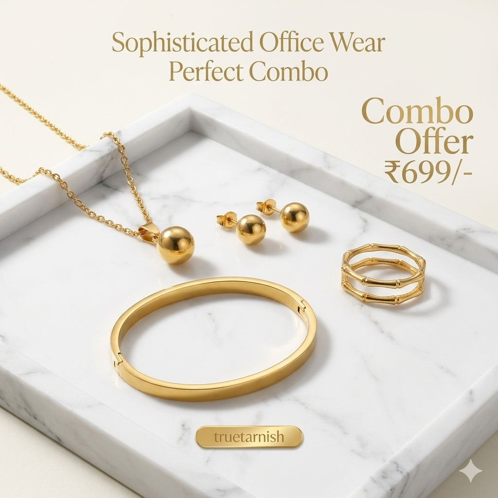 Sophistication Queen Offer Combo Necklace set with Ring and Adjustable Bangle