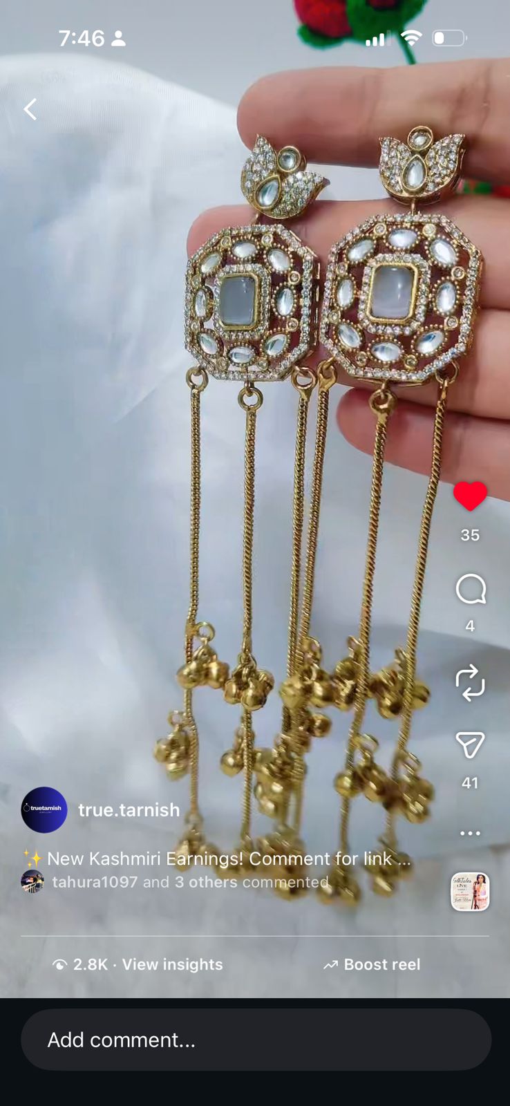 Gold plated south asian kashmiri earings