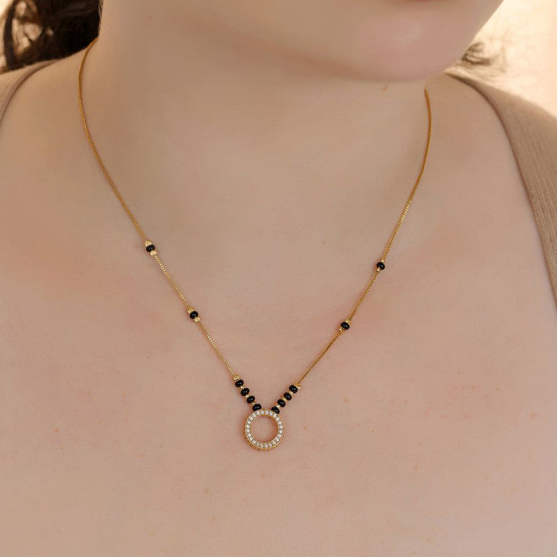 Round Shaped Diamond Antitarnish Mangalsutra