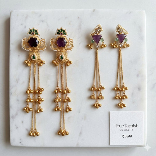 Gold plated south asian kashmiri earrings