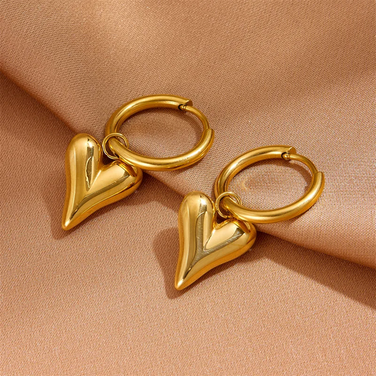 Truetarnish Heart Earring 18k Gold Plated Jewellery