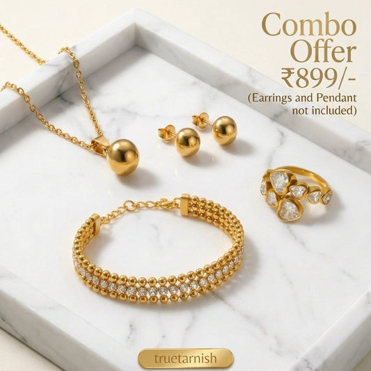 Sophistication Queen Offer Combo Necklace set with Ring and Adjustable Bangle