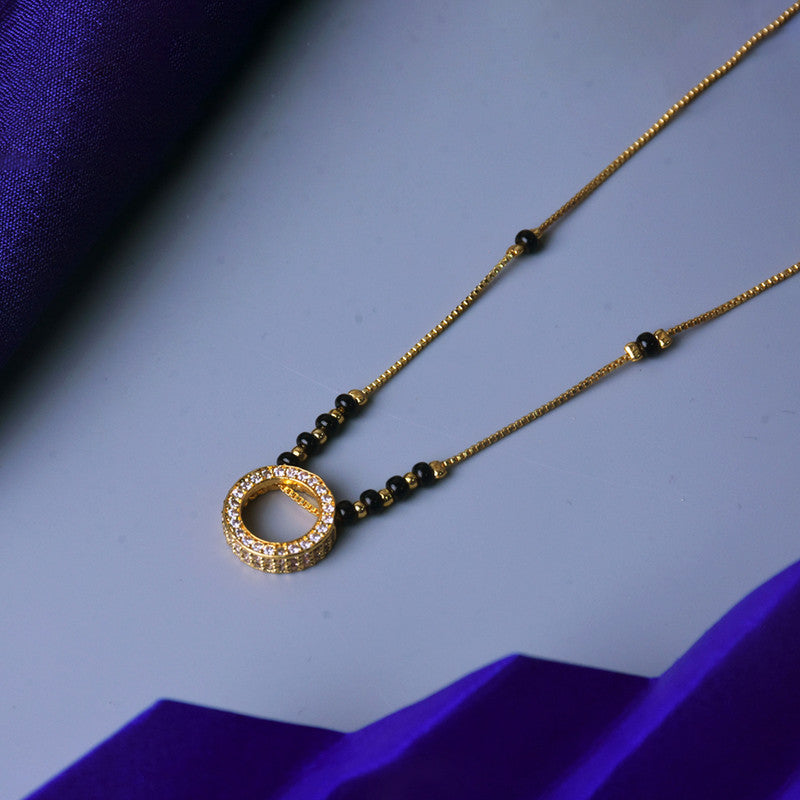 Round Shaped Diamond Antitarnish Mangalsutra