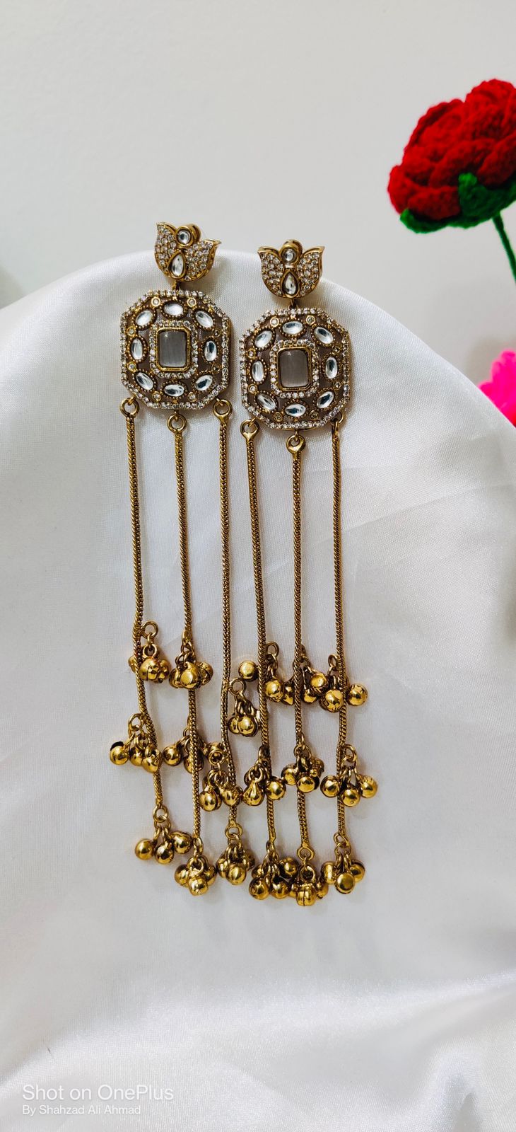 Gold plated south asian kashmiri earings