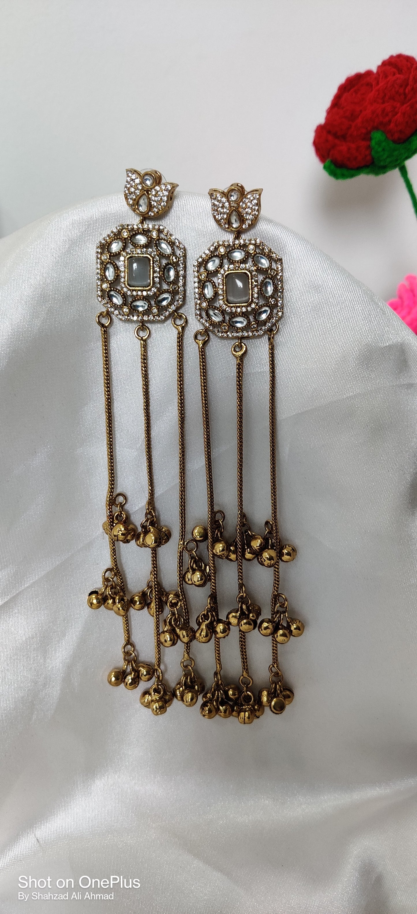 Gold plated south asian kashmiri earings