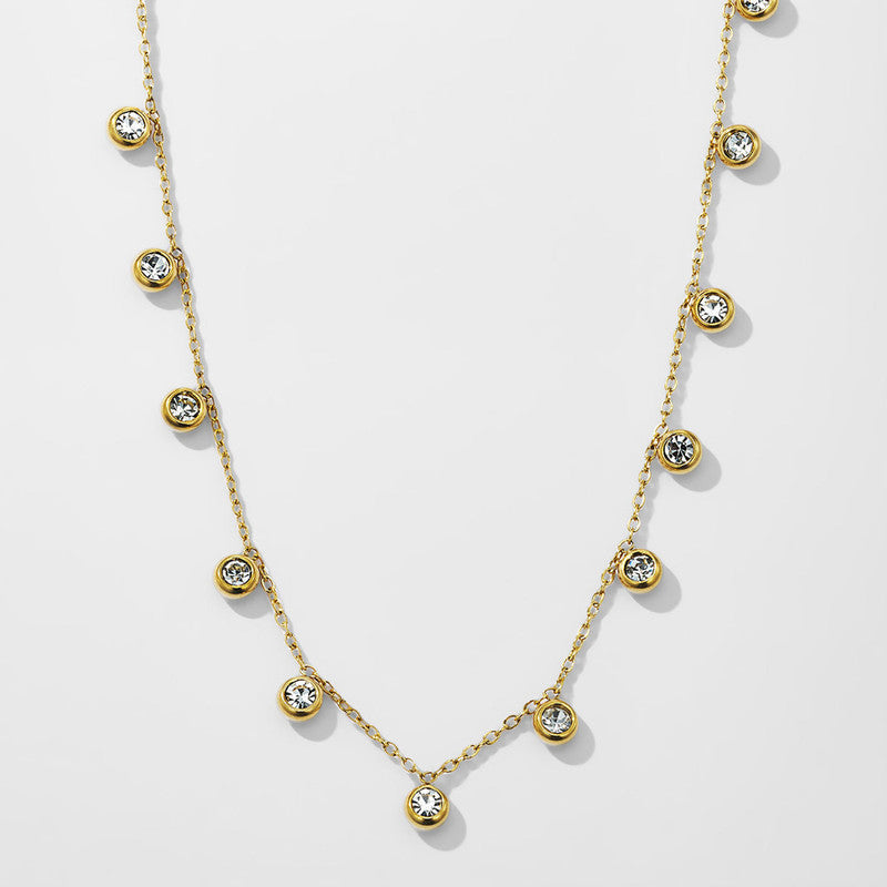 Sophisticated diamond combo  Necklace, Earrings and Anti tarnish Bangle