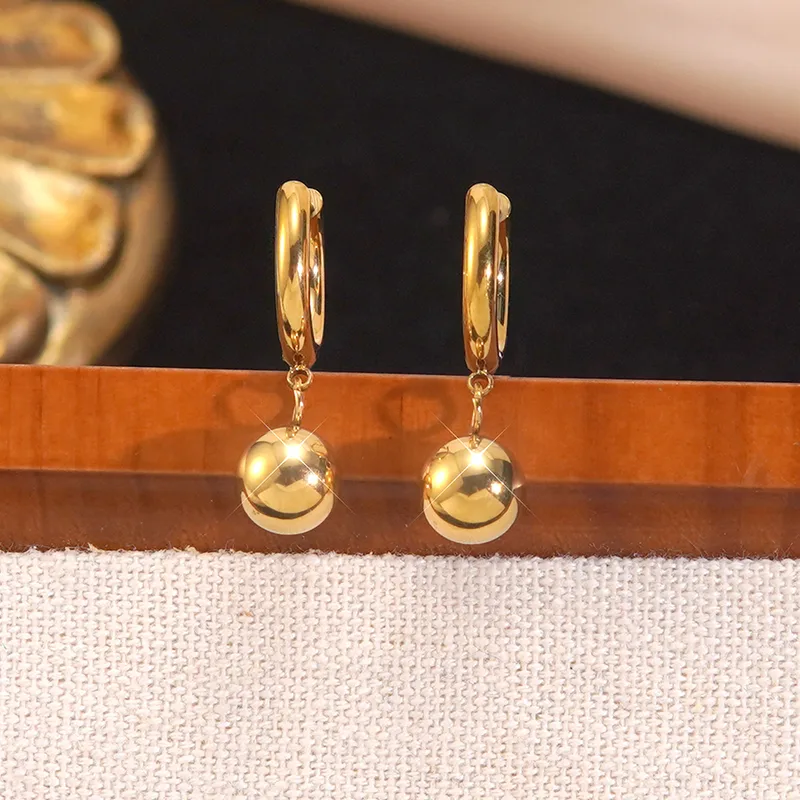 Truetarnish Round droplets  18k gold plated double layered necklace & Earring set