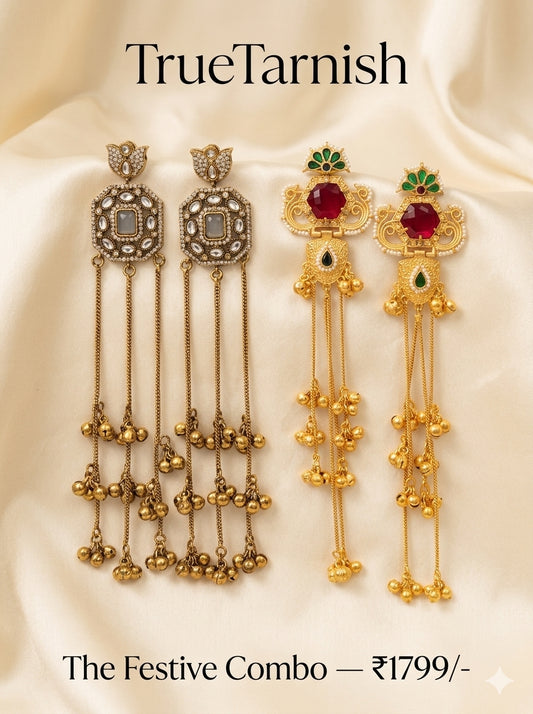 Gold plated south asian kashmiri earings